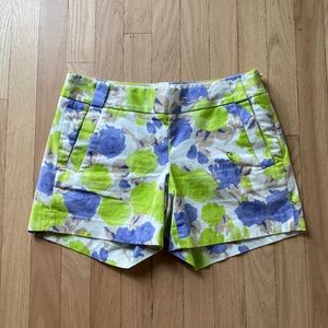 J. Crew Floral Print Shorts - Blue and Green